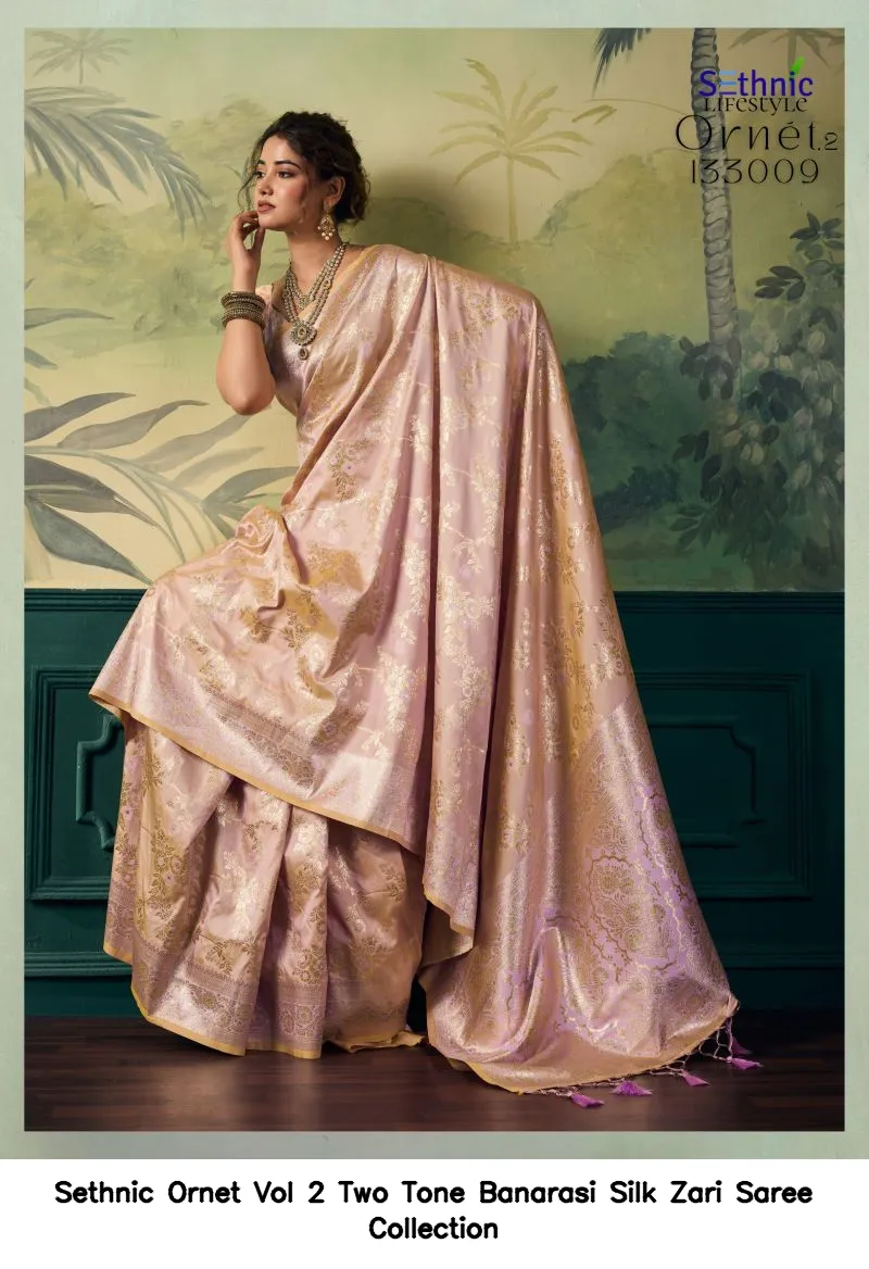 Sethnic Ornet Vol 2 Two Tone Banarasi Silk Zari Saree Collection - Image 26