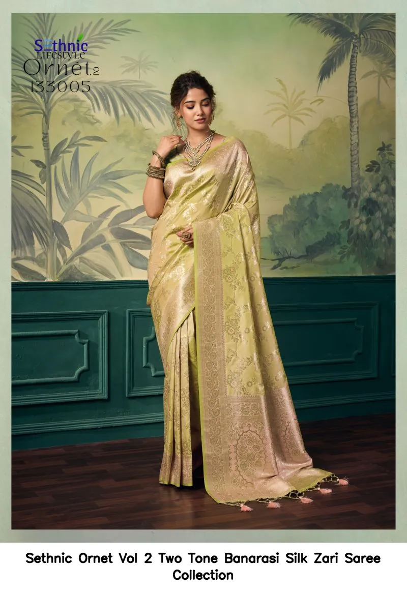 Sethnic Ornet Vol 2 Two Tone Banarasi Silk Zari Saree Collection - Image 6