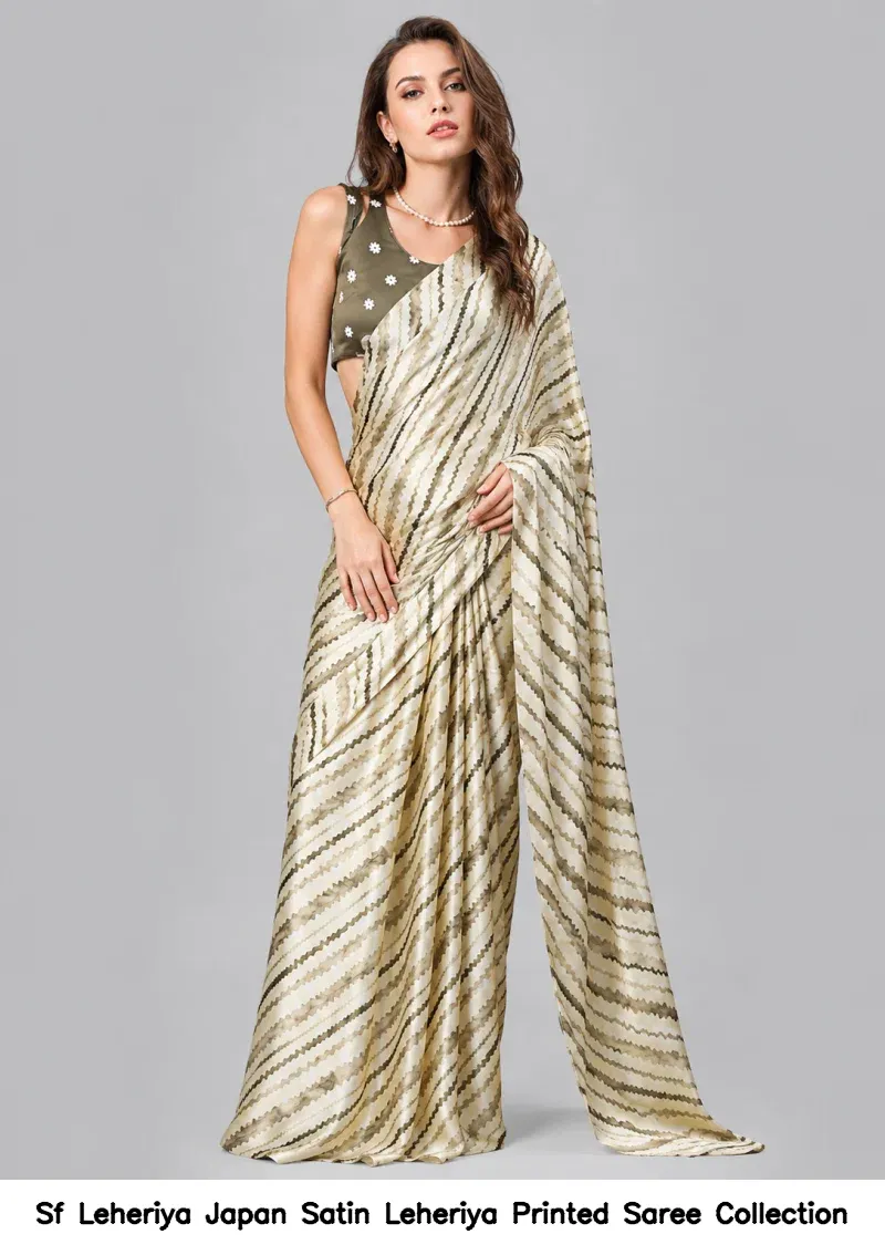 Sf Leheriya Japan Satin Leheriya Printed Saree Collection - Image 2