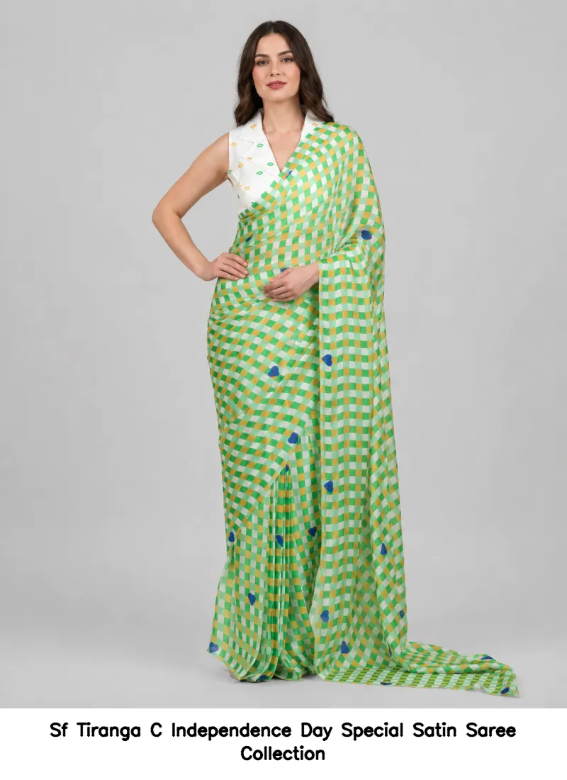 Sf Tiranga C Independence Day Special Satin Saree Collection - Image 7