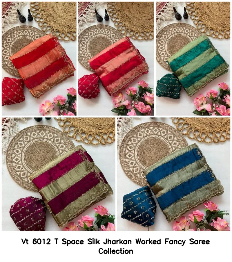 Vt 6012 T Space Silk Jharkan Worked Fancy Saree Collection - Image 12