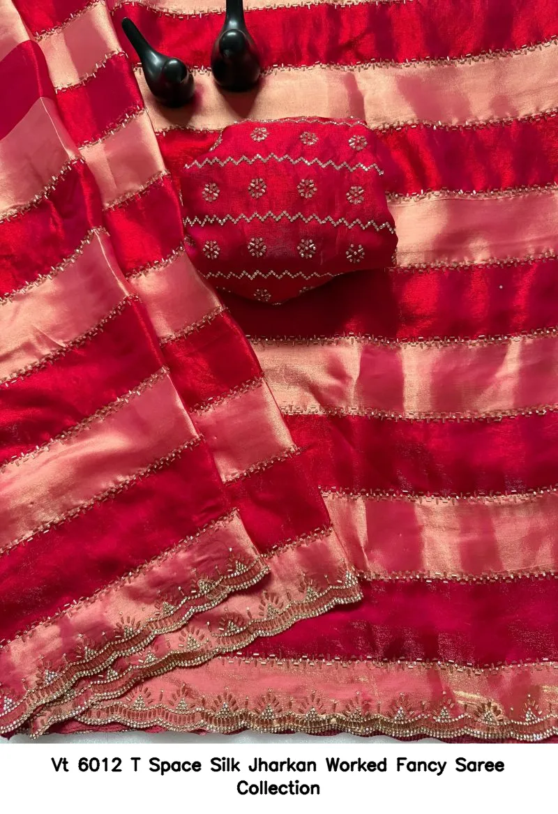 Vt 6012 T Space Silk Jharkan Worked Fancy Saree Collection - Image 8