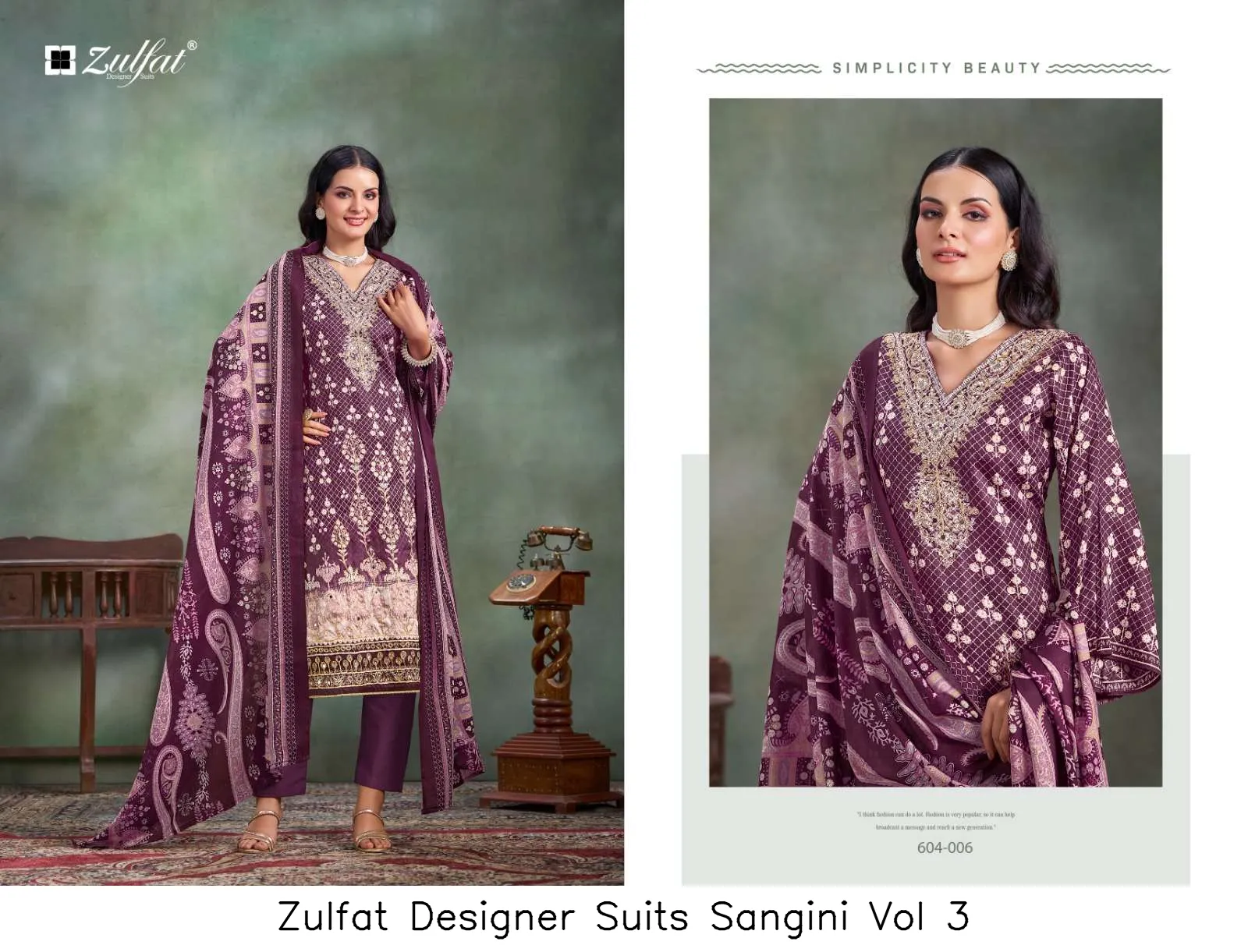 Zulfat Designer Suits Sangini Vol 3 - Image 6