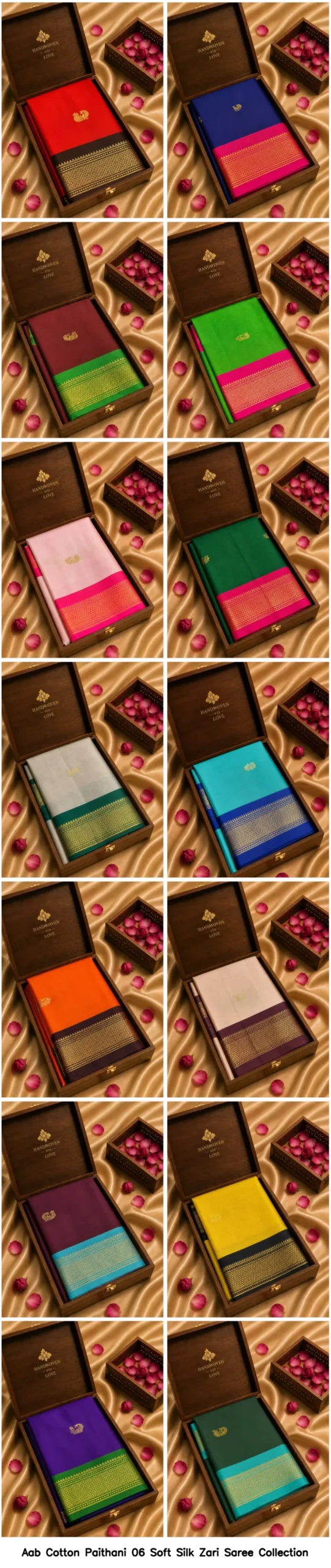 Aab Cotton Paithani 06 Soft Silk Zari Saree Collection - Image 16