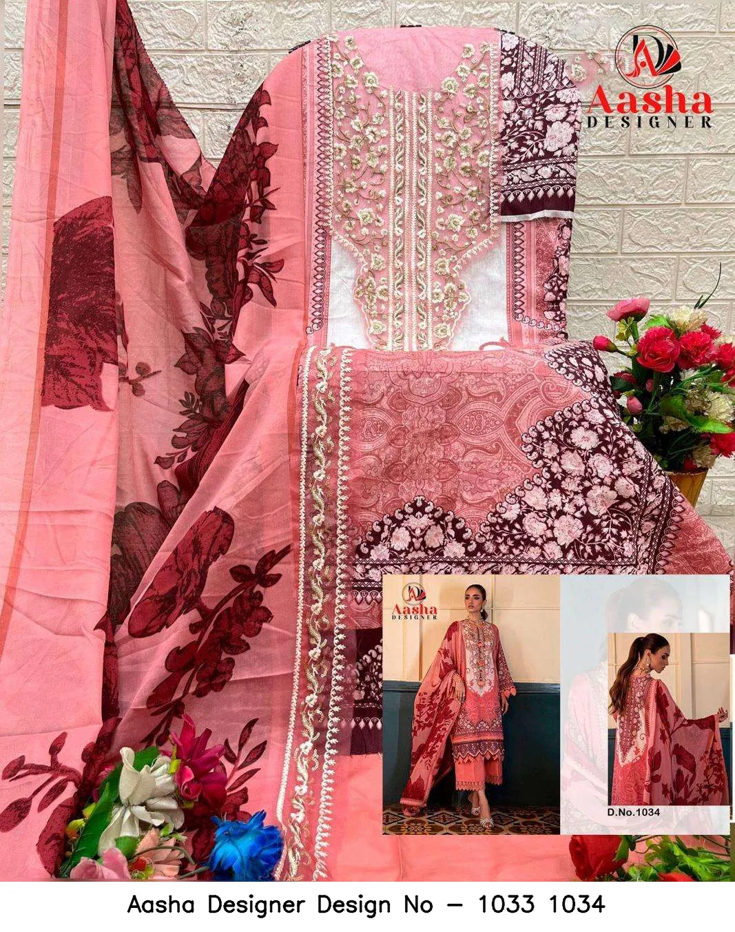 Aasha Designer Design No - 1033 1034 - Image 3