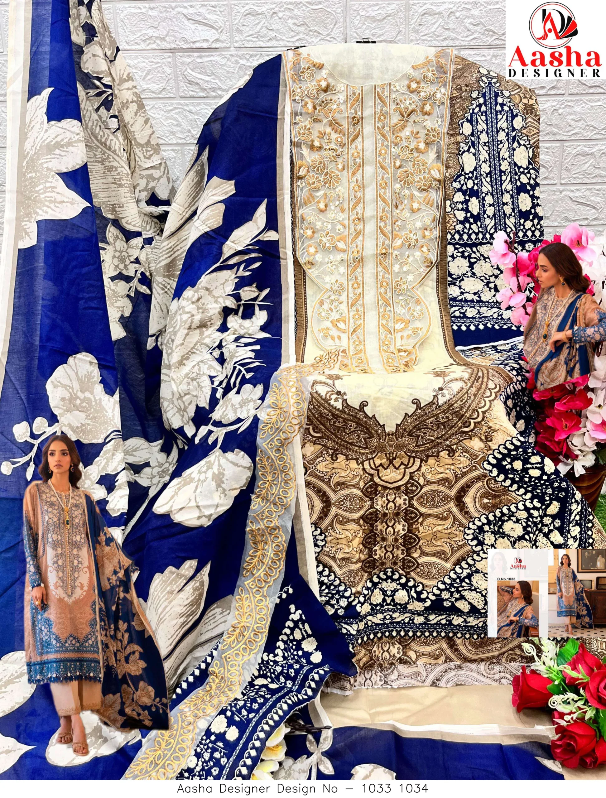 Aasha Designer Design No - 1033 1034 - Image 4