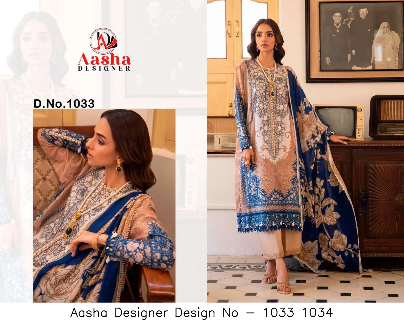 Aasha Designer Design No - 1033 1034 - Image 5