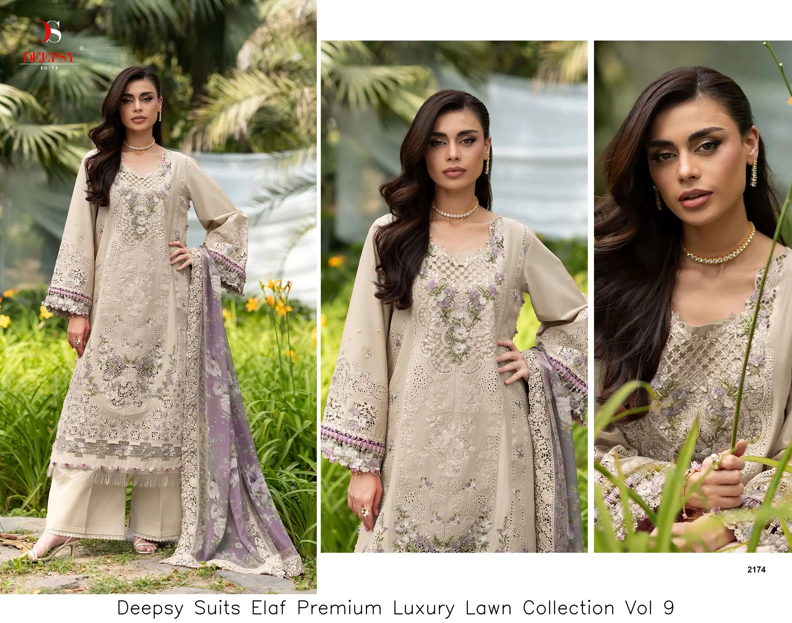 Deepsy Suits Elaf Premium Luxury Lawn Collection Vol 9 - Image 3