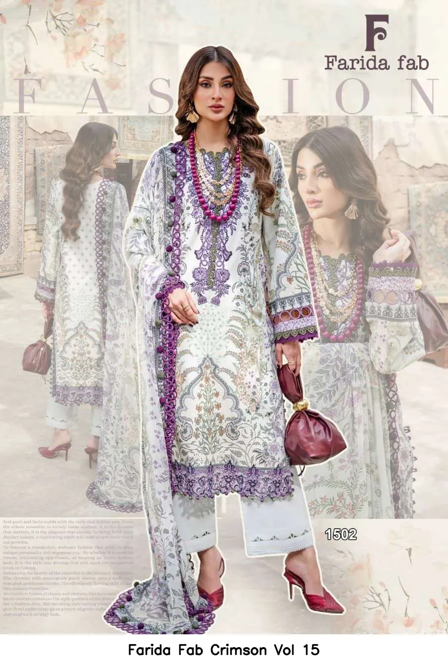 Farida Fab Crimson Vol 15 - Image 6