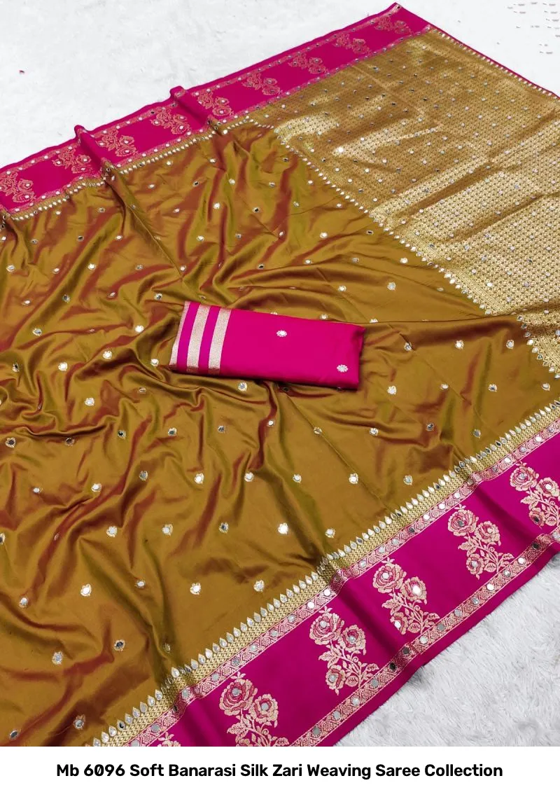 Mb 6096 Soft Banarasi Silk Zari Weaving Saree Collection - Image 4