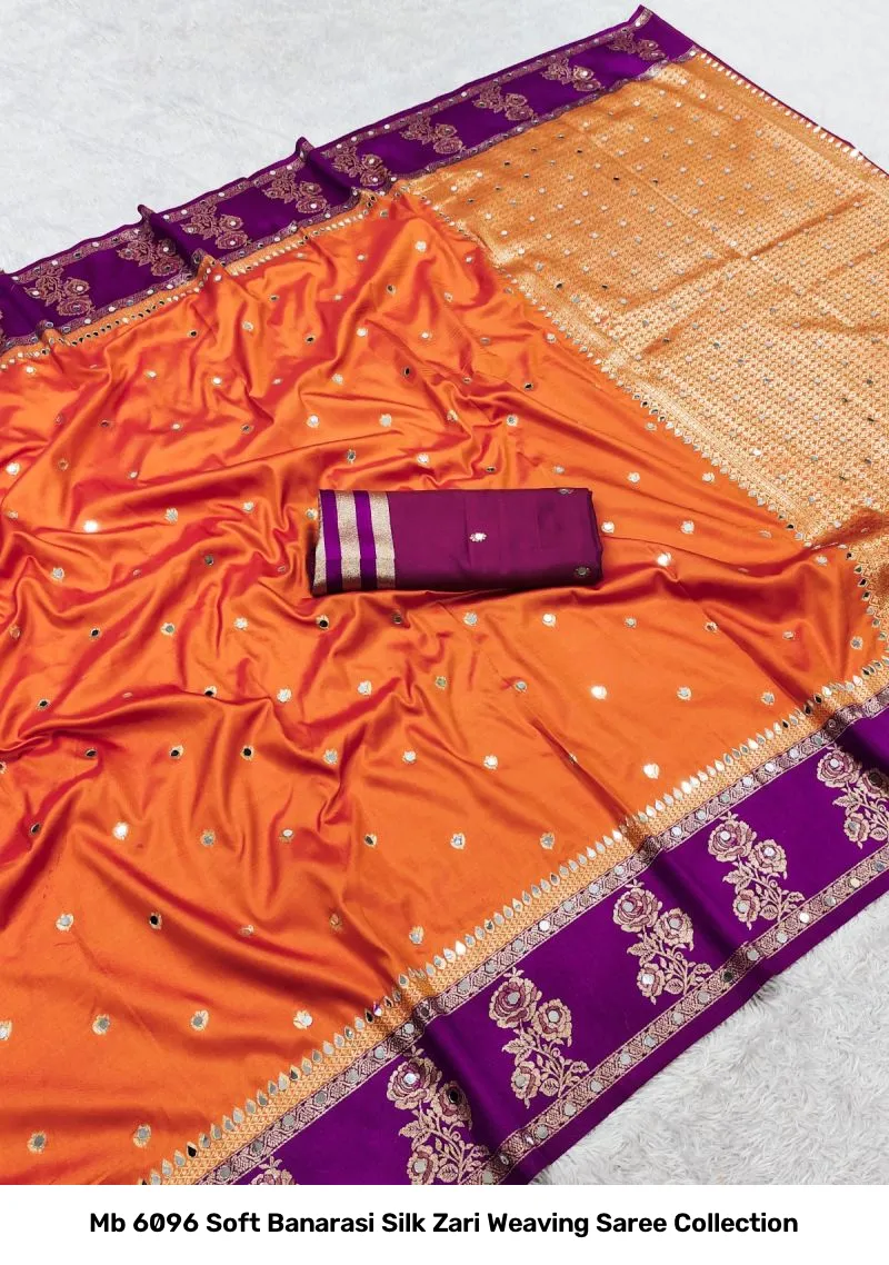 Mb 6096 Soft Banarasi Silk Zari Weaving Saree Collection - Image 8