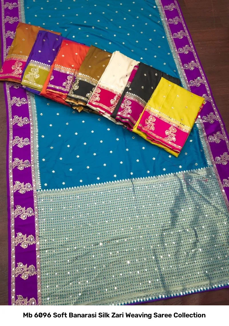 Mb 6096 Soft Banarasi Silk Zari Weaving Saree Collection - Image 9
