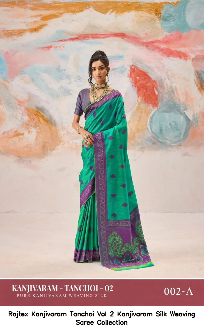Rajtex Kanjivaram Tanchoi Vol 2 Kanjivaram Silk Weaving Saree Collection - Image 3