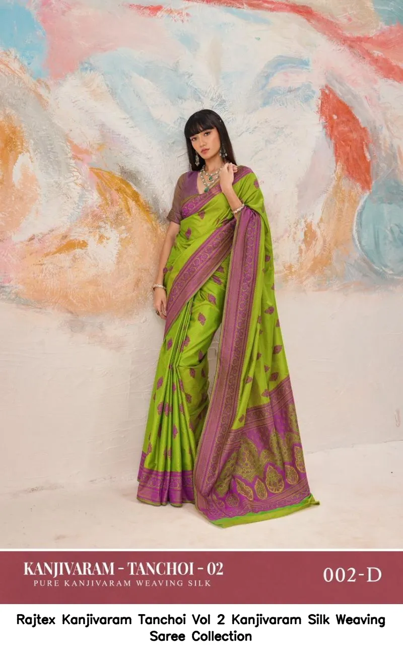 Rajtex Kanjivaram Tanchoi Vol 2 Kanjivaram Silk Weaving Saree Collection - Image 4
