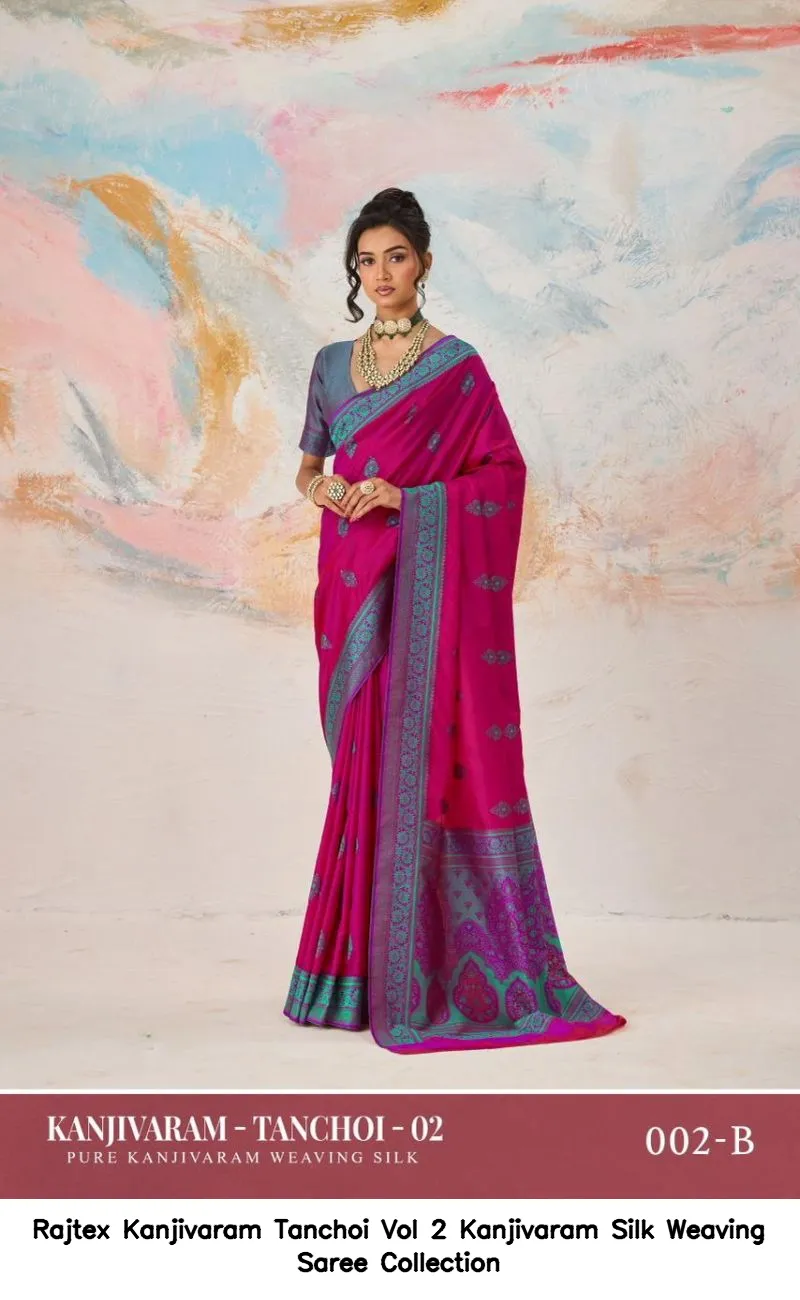 Rajtex Kanjivaram Tanchoi Vol 2 Kanjivaram Silk Weaving Saree Collection - Image 5