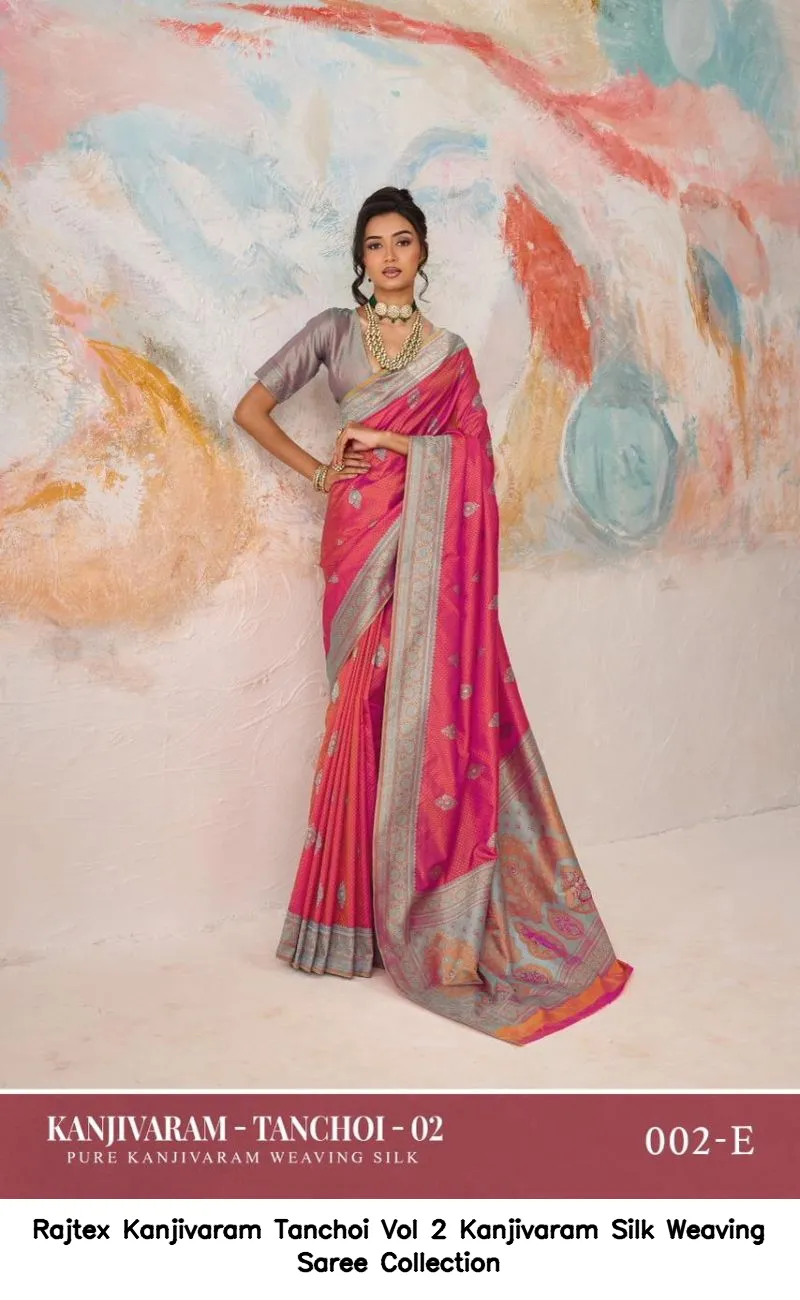 Rajtex Kanjivaram Tanchoi Vol 2 Kanjivaram Silk Weaving Saree Collection - Image 6
