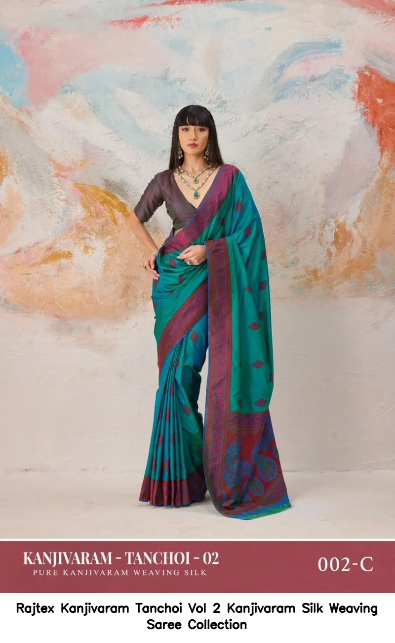 Rajtex Kanjivaram Tanchoi Vol 2 Kanjivaram Silk Weaving Saree Collection - Image 7