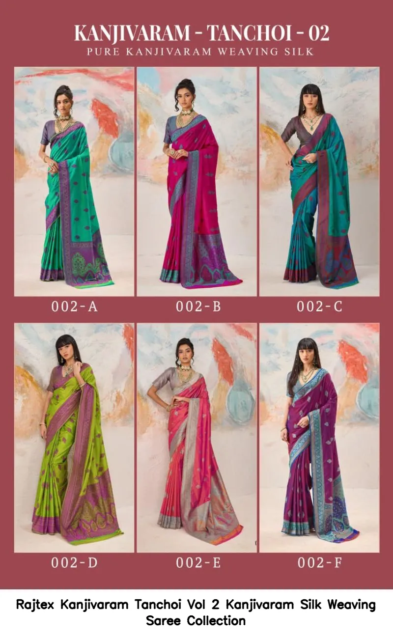 Rajtex Kanjivaram Tanchoi Vol 2 Kanjivaram Silk Weaving Saree Collection - Image 8