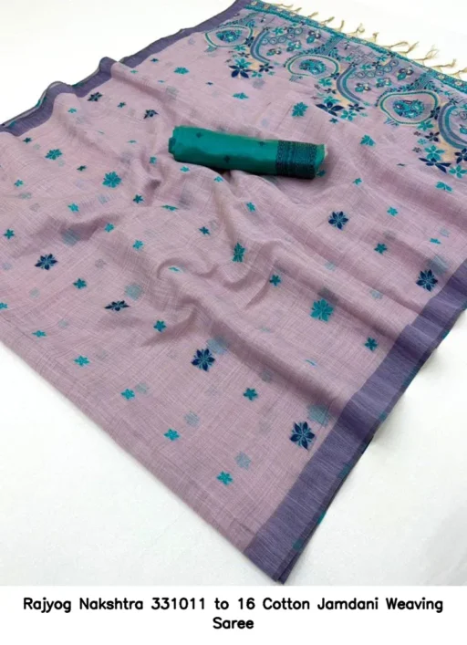 Rajyog Nakshtra 331011 to 16 Cotton Jamdani Weaving Saree