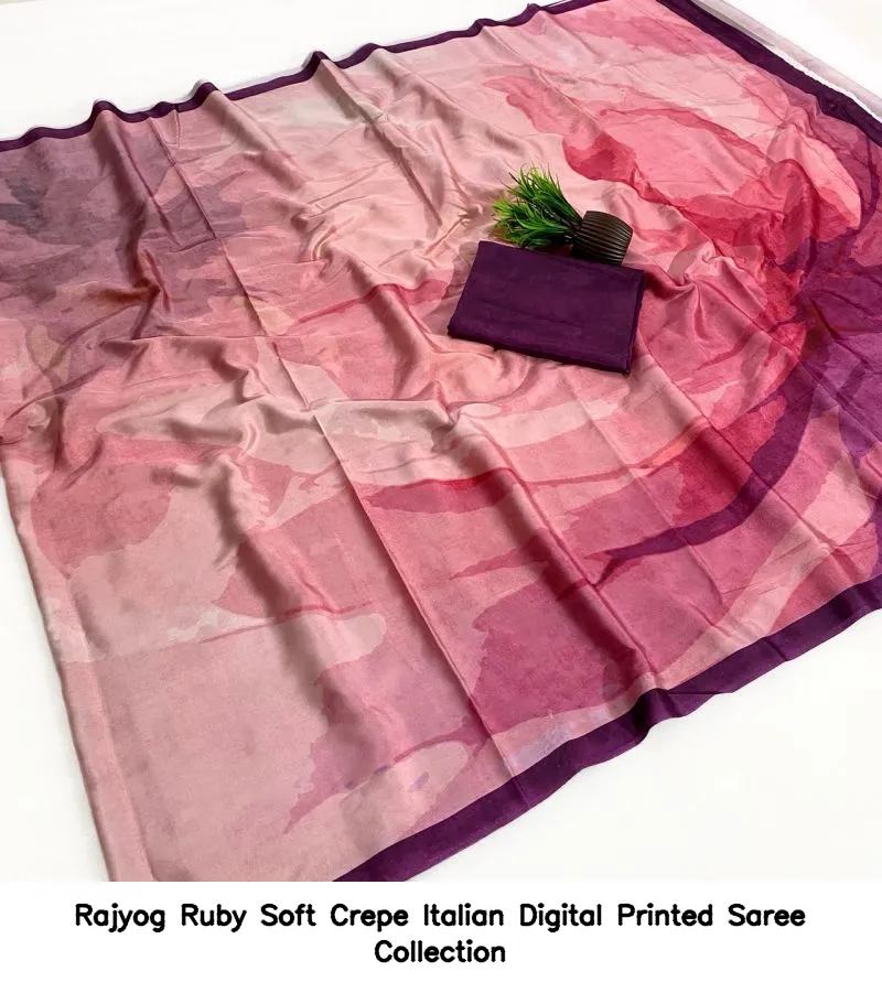 Rajyog Ruby Soft Crepe Italian Digital Printed Saree Collection - Image 8