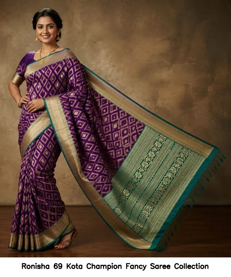 Ronisha 69 Kota Champion Fancy Saree Collection - Image 4