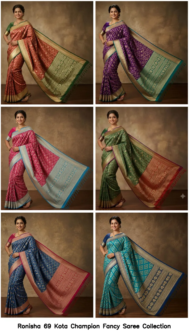 Ronisha 69 Kota Champion Fancy Saree Collection - Image 6