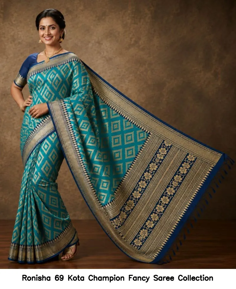 Ronisha 69 Kota Champion Fancy Saree Collection - Image 7