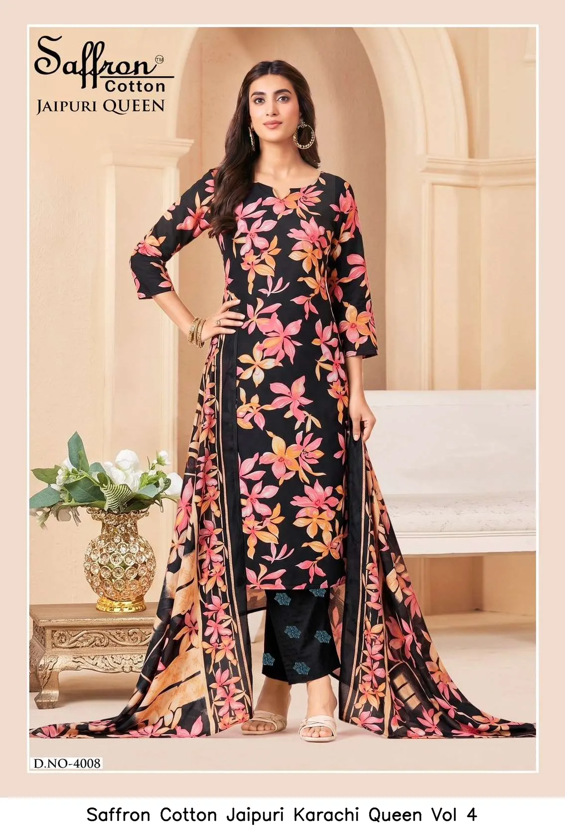 Saffron Cotton Jaipuri Karachi Queen Vol 4 - Image 2