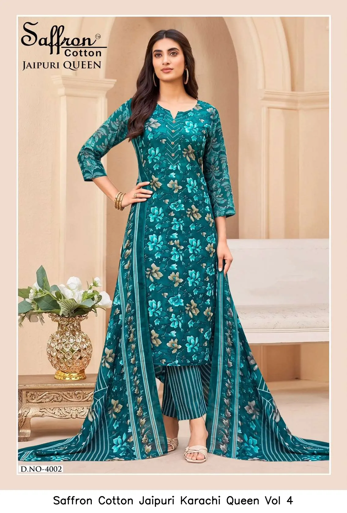 Saffron Cotton Jaipuri Karachi Queen Vol 4 - Image 9