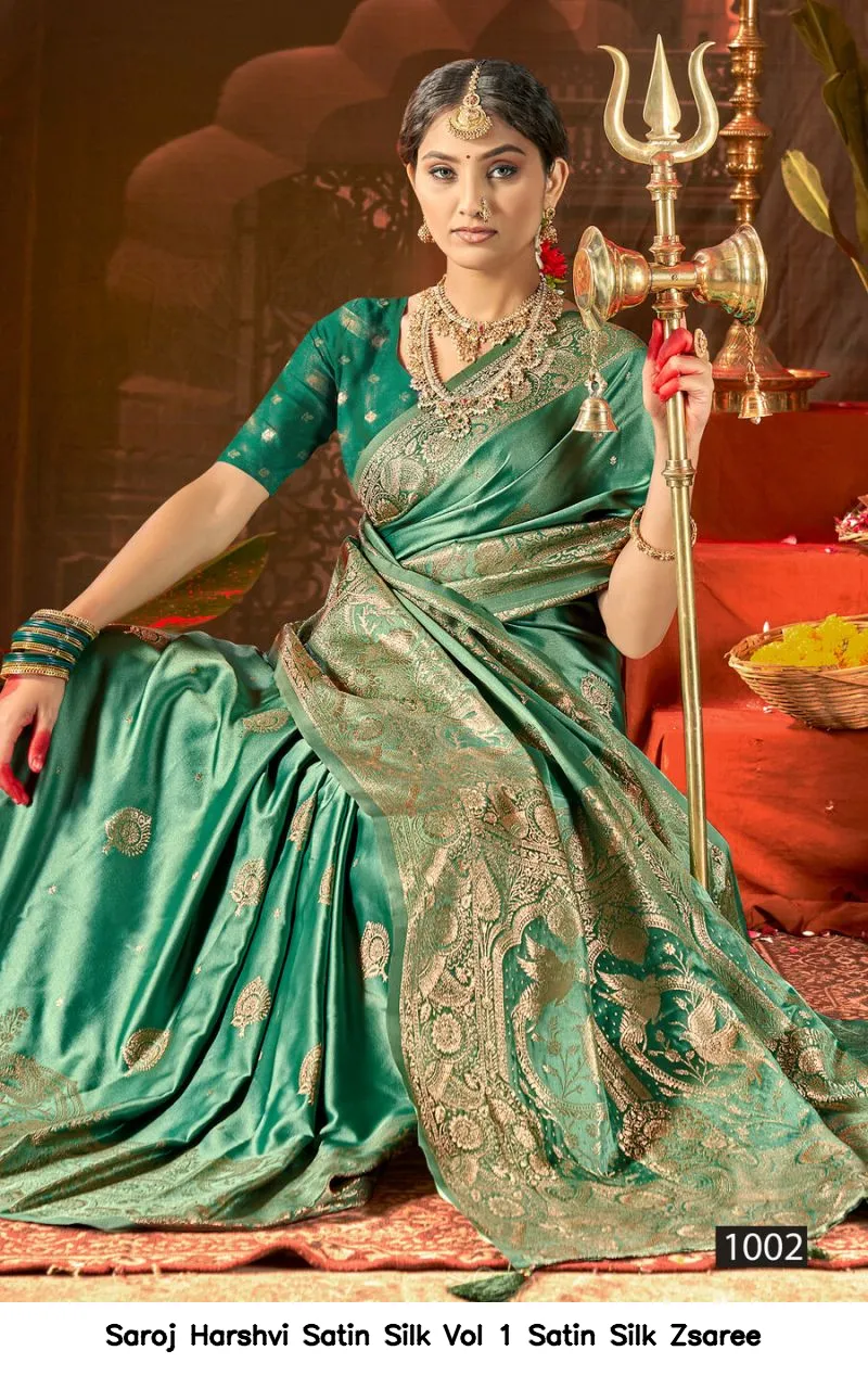 Saroj Harshvi Satin Silk Vol 1 Satin Silk Zsaree - Image 3