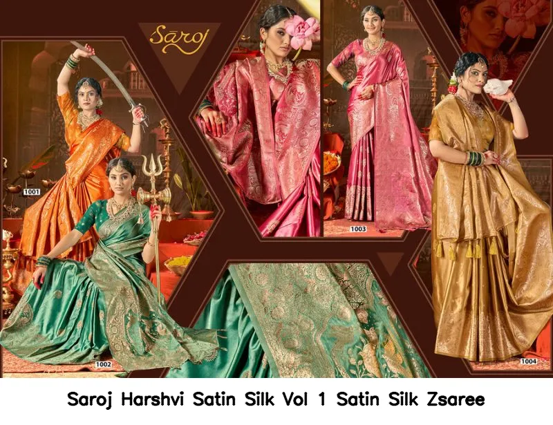 Saroj Harshvi Satin Silk Vol 1 Satin Silk Zsaree - Image 4