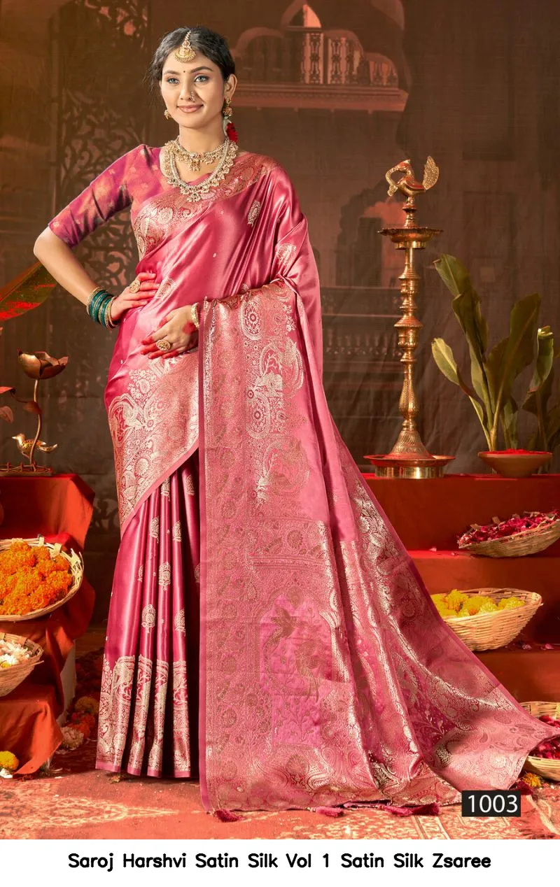 Saroj Harshvi Satin Silk Vol 1 Satin Silk Zsaree - Image 5