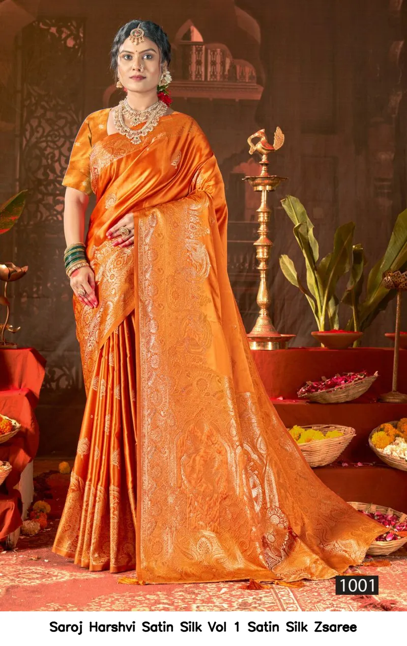 Saroj Harshvi Satin Silk Vol 1 Satin Silk Zsaree - Image 6