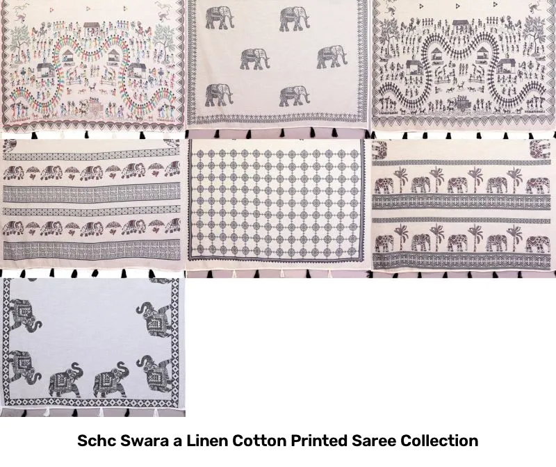 Schc Swara a Linen Cotton Printed Saree Collection - Image 4