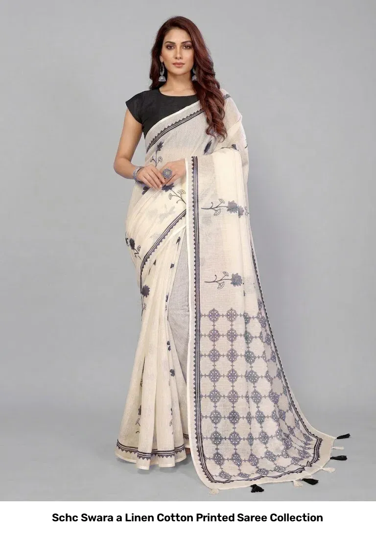 Schc Swara a Linen Cotton Printed Saree Collection - Image 9