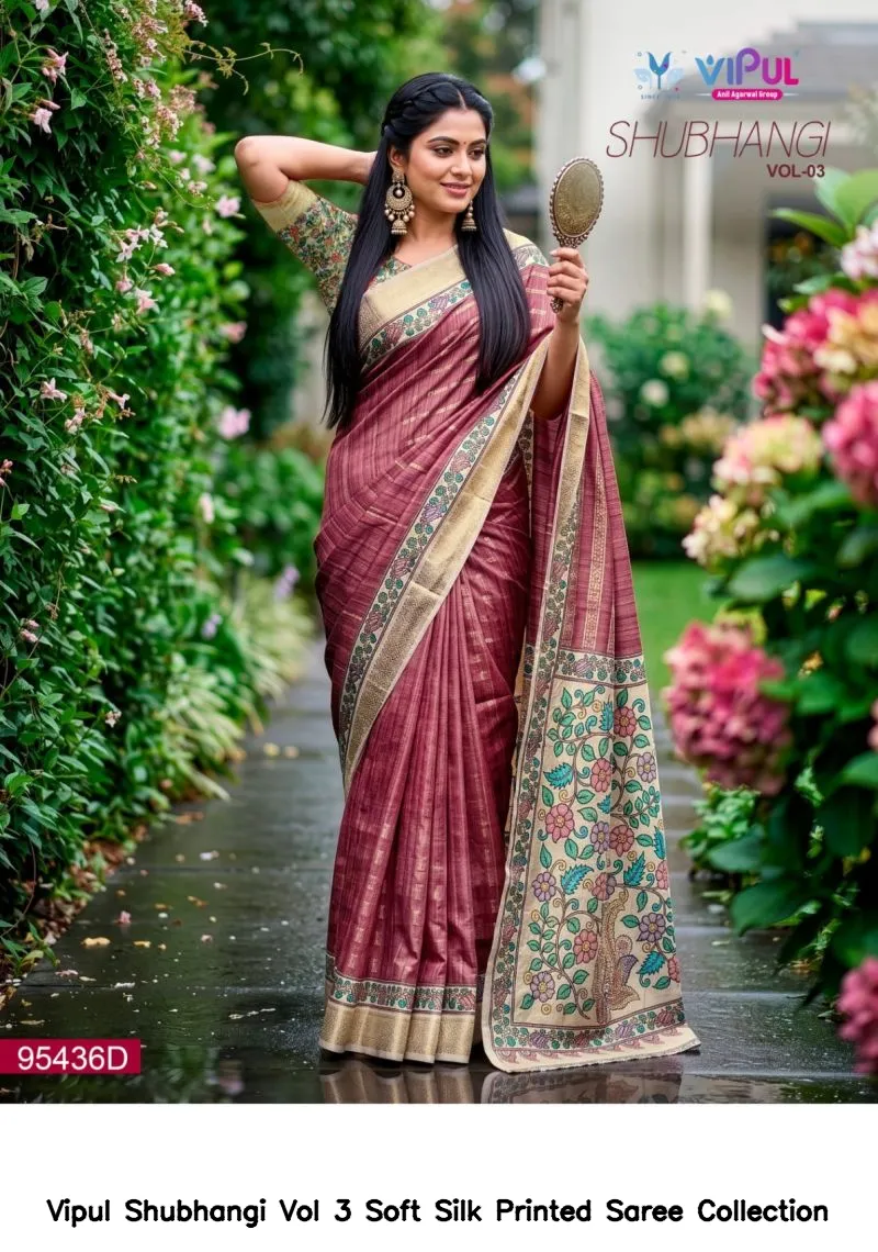 Vipul Shubhangi Vol 3 Soft Silk Printed Saree Collection - Image 4