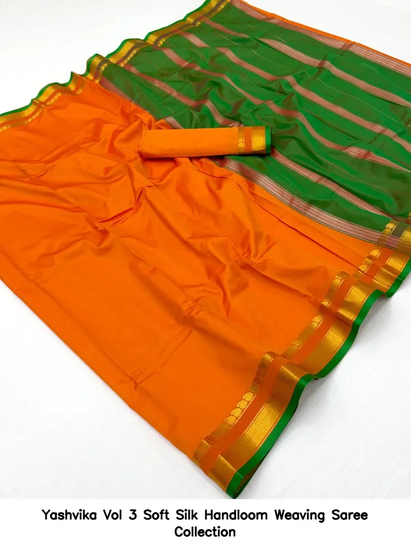 Yashvika Vol 3 Soft Silk Handloom Weaving Saree Collection - Image 11