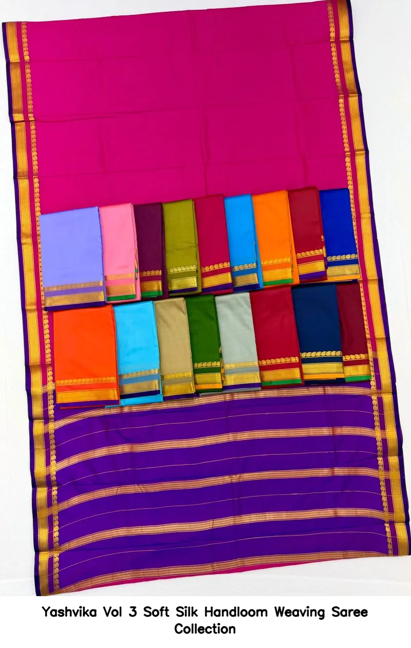 Yashvika Vol 3 Soft Silk Handloom Weaving Saree Collection - Image 12