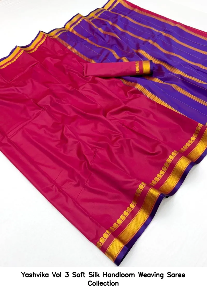 Yashvika Vol 3 Soft Silk Handloom Weaving Saree Collection - Image 14