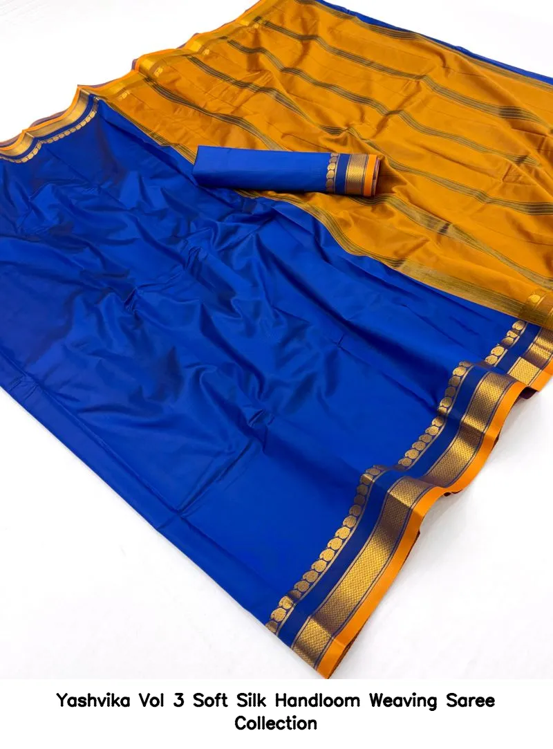 Yashvika Vol 3 Soft Silk Handloom Weaving Saree Collection - Image 15
