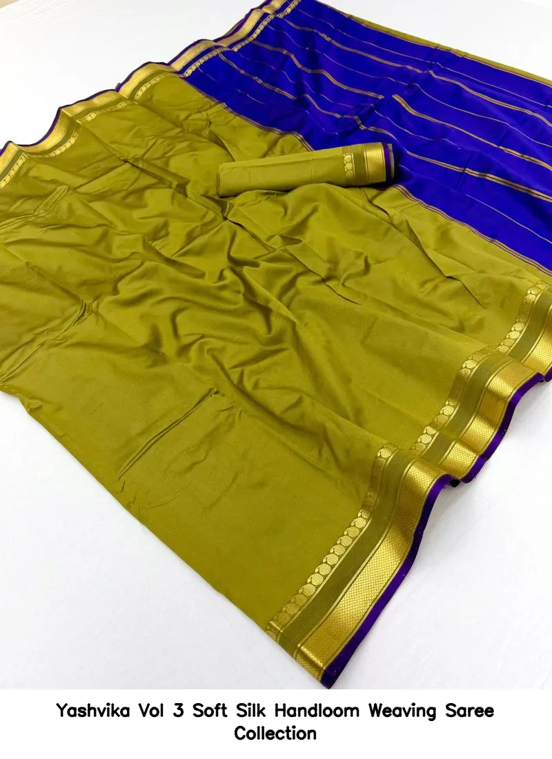 Yashvika Vol 3 Soft Silk Handloom Weaving Saree Collection - Image 17