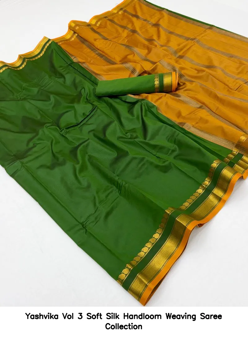 Yashvika Vol 3 Soft Silk Handloom Weaving Saree Collection - Image 19