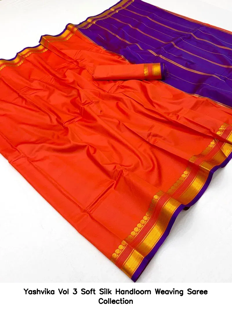 Yashvika Vol 3 Soft Silk Handloom Weaving Saree Collection - Image 20