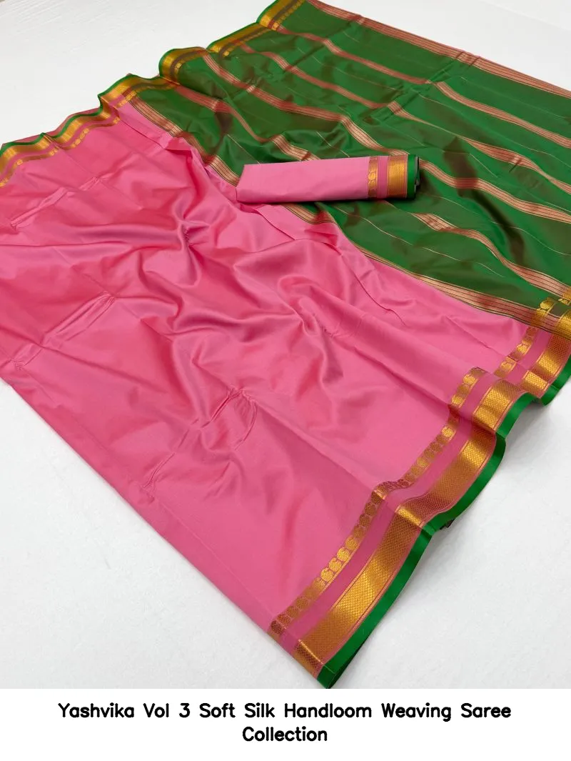 Yashvika Vol 3 Soft Silk Handloom Weaving Saree Collection - Image 6