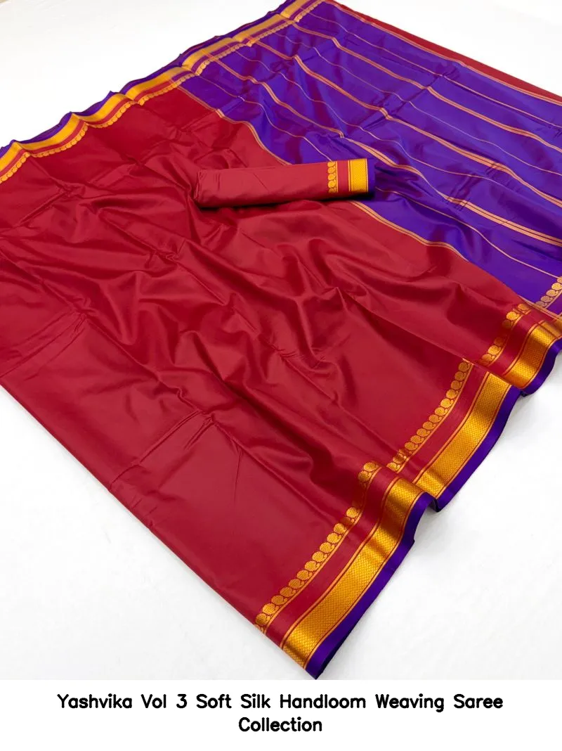 Yashvika Vol 3 Soft Silk Handloom Weaving Saree Collection - Image 7