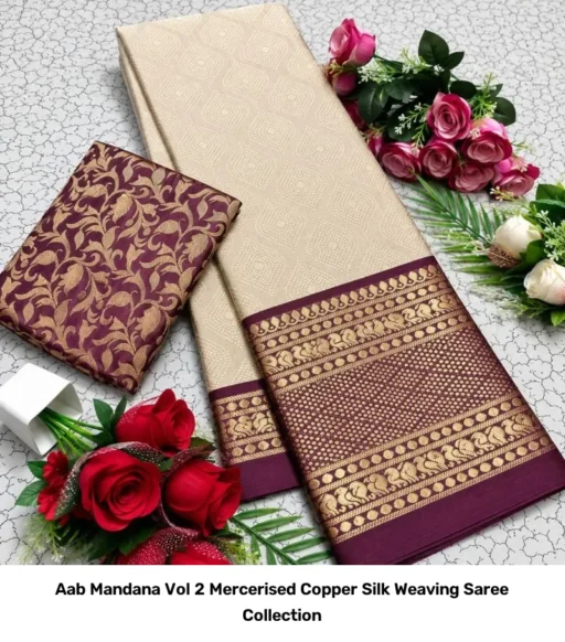 Aab Mandana Vol 2 Mercerised Copper Silk Weaving Saree Collection