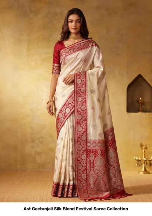 Ast Geetanjali Silk Blend Festival Saree Collection