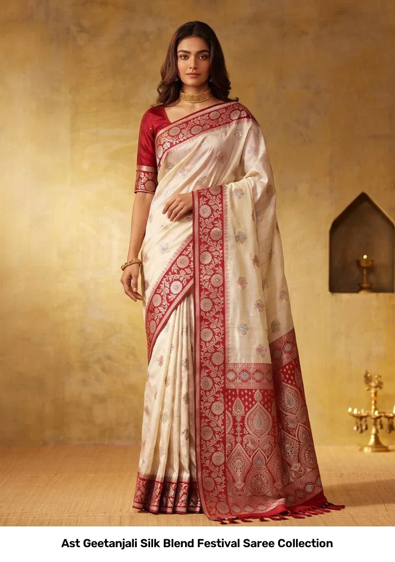 Ast Geetanjali Silk Blend Festival Saree Collection