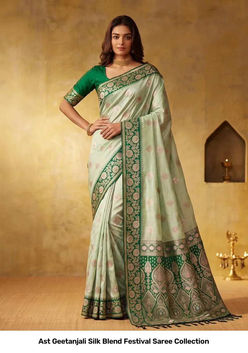 Ast Geetanjali Silk Blend Festival Saree Collection - Image 2