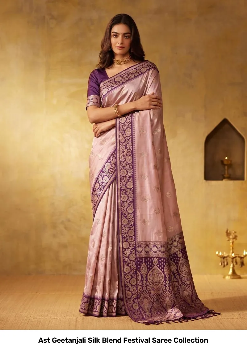 Ast Geetanjali Silk Blend Festival Saree Collection - Image 3
